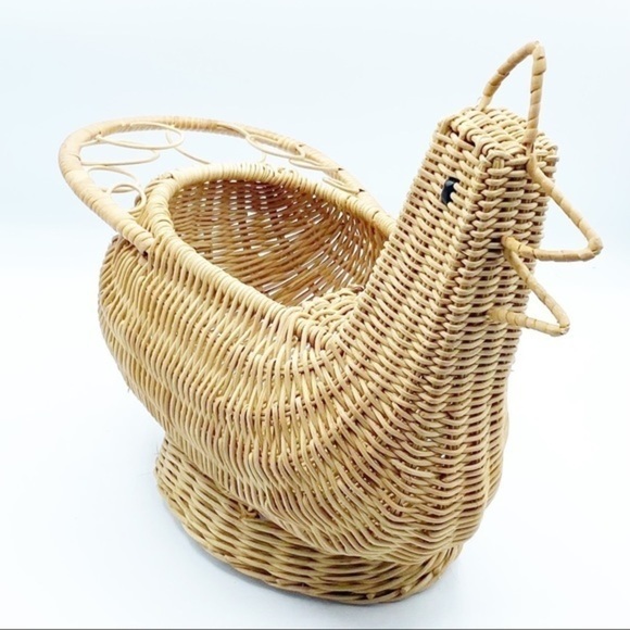 Vintage boho decor Chicken Wicker Basket creel - Picture 2 of 8